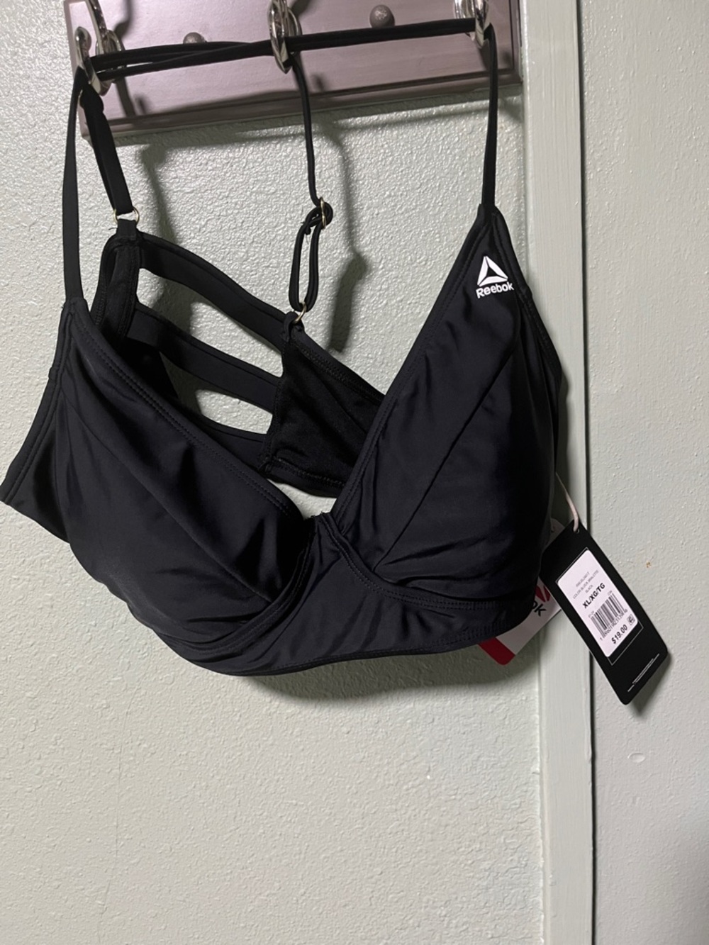 Reebok Black Strappy Swim Top XL